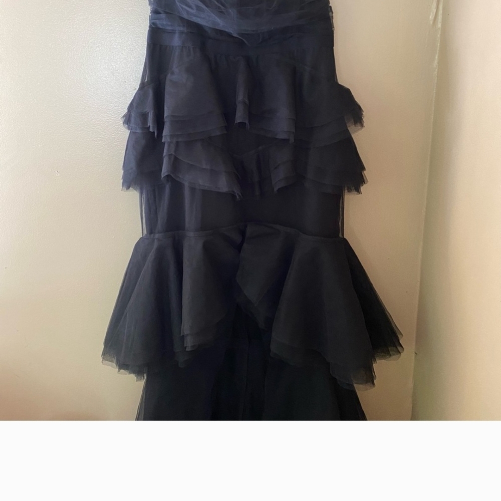 Michael Costello Alai Elegant Black Strapless Evening Dress - Picture 2 of 11